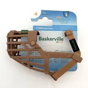 Baskerville Classic Lightweight Basket Muzzle Dog Behaviour Training Size 4 NEW